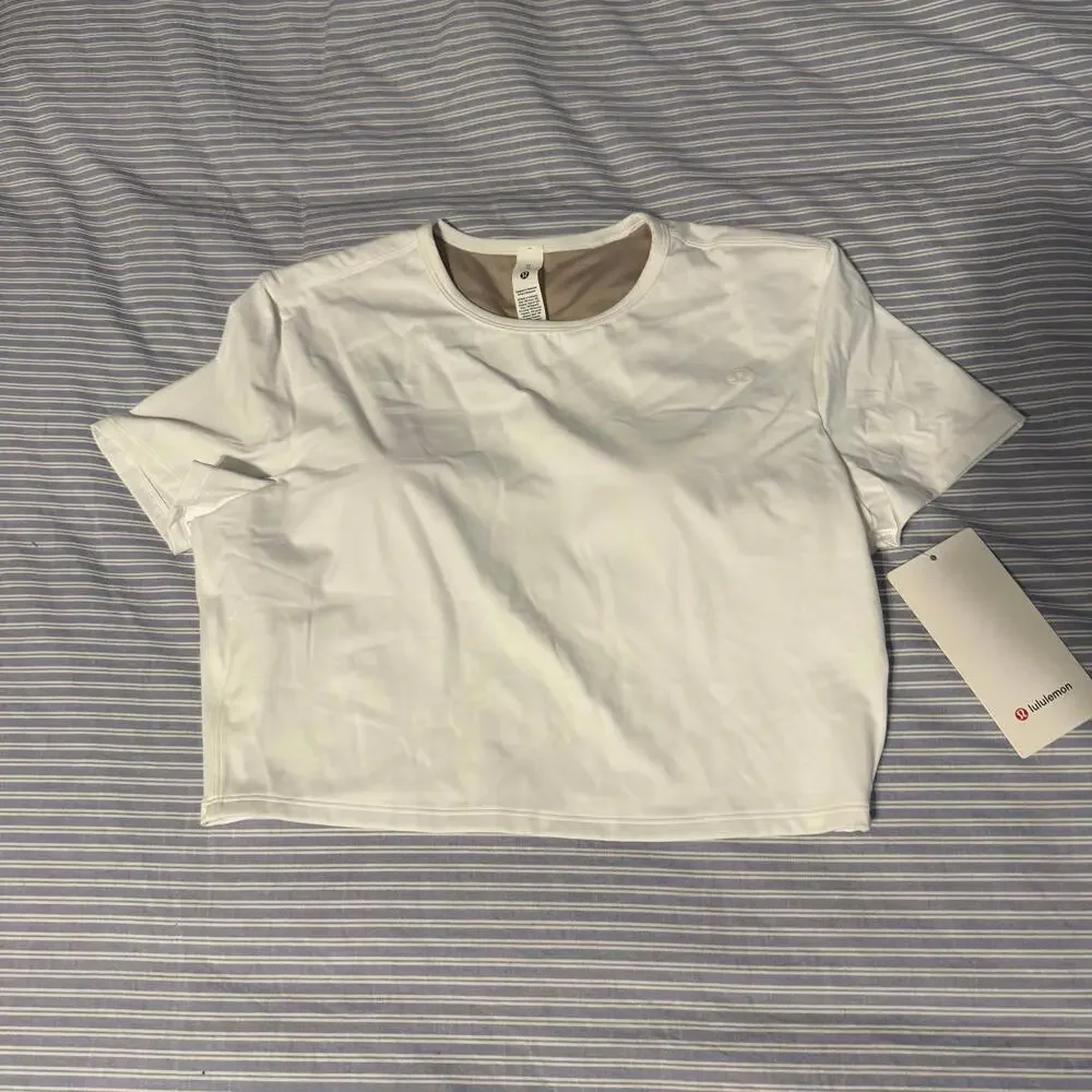 Lululemon Athletica Tight-Fit Cropped Shelf-Bra Tee